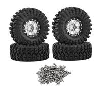 perfeclan 4 roues et pneus de rechange pour maquette à monter soi-même - Accessoire robuste et professionnel pour SCX24 1/18, Argent