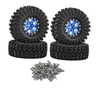 perfeclan 4 roues et pneus de rechange pour maquette à monter soi-même - Accessoire robuste et professionnel pour SCX24 1/18, Bleu