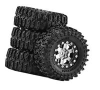 perfeclan 4 roues et pneus RC haute performance, pièces de rechange, fixations, installation facile, accessoires robustes pour SCX24 pour 1:18, Argent