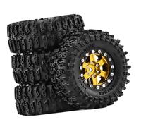 perfeclan 4 roues et pneus RC haute performance, pièces de rechange, fixations, installation facile, accessoires robustes pour SCX24 pour 1:18, or