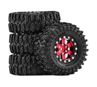 perfeclan 4 roues et pneus RC haute performance, pièces de rechange, fixations, installation facile, accessoires robustes pour SCX24 pour 1:18, Rouge