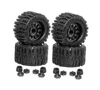 perfeclan 4x 1:8 Roues Pneus Fixations Robuste Professionnel Haute Performance DIY Accessoires Noir