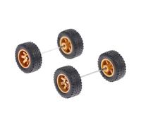 Perfeclan 4x1: 64 roues modèle de Simulation roues de voiture pneus pièces de rechange avec arbre de rouleau Miniature jouets pour collectionneurs bricolage, or B