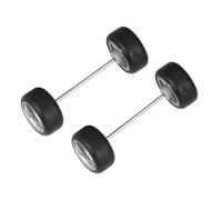 Perfeclan 4x1: 64 roues modèle de Simulation roues de voiture pneus pièces de rechange avec arbre de rouleau Miniature jouets pour collectionneurs bricolage, Argent A