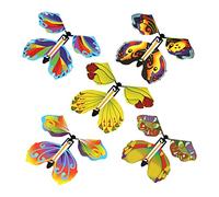 perfeclan 5 Pcs Wind up Butterfly Toys Flying Butterfly Rubber Band Powered Toy pour Anniversaire de Mariage Cartes de Voeux Party Great Tricks Surprise, Style b