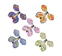 perfeclan 5 Pcs Wind up Butterfly Toys Flying Butterfly Rubber Band Powered Toy pour Anniversaire de Mariage Cartes de Voeux Party Great Tricks Surprise, style c