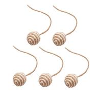 Perfeclan 5 Pièces Balle pour Chat Jouet Chat Sisal Balle à Corde Jouet Interactif Chaton Accessoires Animaux Fonction Auto-Jeu Adapté Aux Chats D'Intérieur Jeu, 4.5 cm Blanc Marron