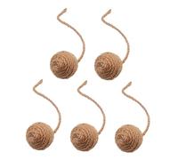 Perfeclan 5 Pièces Balle pour Chat Jouet Chat Sisal Balle à Corde Jouet Interactif Chaton Accessoires Animaux Fonction Auto-Jeu Adapté Aux Chats D'Intérieur Jeu, 4.5 cm Jaune