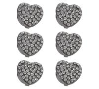 Perfeclan 6X Boutons de Manchette pour Les Femmes Bijoux de Femmes Bijoux de Femmes à la Mode de cœur en Forme de Manchettes Simples Manchettes pour, Noir