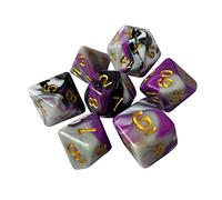 perfeclan 7pcs quatre couleurs dés dés polyédriques, jeux de table dés multifaces pour fournitures de fête, style H