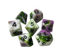 perfeclan 7pcs quatre couleurs dés dés polyédriques, jeux de table dés multifaces pour fournitures de fête, style c