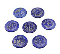 Perfeclan 7pieces Cristal Pierre Polie Gravé Les Sept Archanges, Bleu