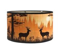 Perfeclan Abat-Jour E27 de Remplacement pour Lampe de Table, Cerf Imprimé, Idéal pour Un Salon, Une Ferme, Un Hôtel Ou Une Décoration D'intérieur, Style D