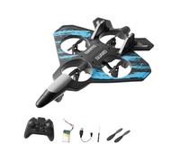 perfeclan Avion de Chasse RC avec LED, Drone Avion Jouet Télécommandé, Modèle Réduit en Mousse EVA Résistante, Vol Stable Facile pour Débutants, Idéal pour Cadeau d'Anniversaire, Bleu 18 Minutes