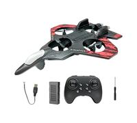 perfeclan Avion de chasse télécommandé, modèle acrobatique pour enfants et adultes, léger avec lumières colorées, planeur RC, avion RC, Rouge