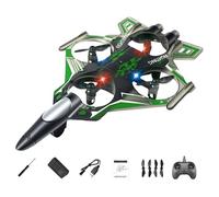 perfeclan Avion radiocommandé léger et portable avec lumières LED, modèle hélicoptère de chasse pour débutants, adolescents et garçons. Cadeau idéal, Vert 1 Batterie