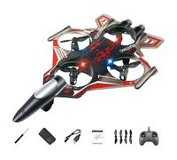 perfeclan Avion radiocommandé léger et portable avec lumières LED, modèle hélicoptère de chasse pour débutants, adolescents et garçons. Cadeau idéal, Rouge 1 Batterie