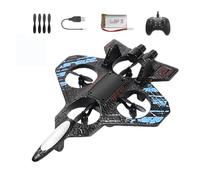 perfeclan Avion télécommandé en mousse, planeur RC anti-collision, léger, cadeau pour enfants, garçons, modèle de chasseur étanche, avion EVA, Bleu