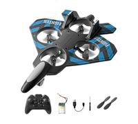 perfeclan Avion télécommandé Jet pour garçons, hélicoptère quadricoptère léger à 360°, avion à voilure fixe avec lumières, Bleu avec 1 Batterie