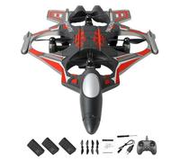 perfeclan Avion télécommandé portable avec planeur léger, modèle réduit de chasseur, idéal pour les enfants, les adolescents et les débutants. Cadeau parfait, Batterie Rouge 3