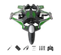 perfeclan Avion télécommandé portable avec planeur léger, modèle réduit de chasseur, idéal pour les enfants, les adolescents et les débutants. Cadeau parfait, Vert 1 Batterie