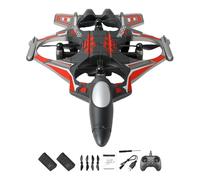 perfeclan Avion télécommandé portable avec planeur léger, modèle réduit de chasseur, idéal pour les enfants, les adolescents et les débutants. Cadeau parfait, Batterie Rouge 2