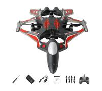 perfeclan Avion télécommandé portable avec planeur léger, modèle réduit de chasseur, idéal pour les enfants, les adolescents et les débutants. Cadeau parfait, Rouge 1 Batterie