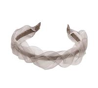 perfeclan Bandeau de maille, doux tressés, chef large, cerceau de cheveux femmes, fêtes de mariage, filles mariées, GRISE