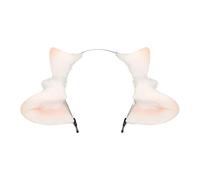 perfeclan Bandeau Oreilles Mouton Peluche Accessoire Costume Tête Cosplay Déguisement Fête Simulation Peluche Convient pour Halloween Carnaval Soirée, Orange Rose Blanc