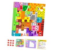 perfeclan Blocs de construction en bois à empiler : activité d'éveil pour les enfants de 3 à 5 ans, puzzle sensoriel et motricité fine. Idée cadeau.