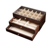 Perfeclan Boîte à Bijoux de Rangement pour Commode, Grande capacité, Plateau en Bois Polyvalent pour Montres, pendentifs, Boucles d'oreilles et Bracelets, Style A