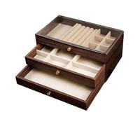 Perfeclan Boîte à Bijoux de Rangement pour Commode, Grande capacité, Plateau en Bois Polyvalent pour Montres, pendentifs, Boucles d'oreilles et Bracelets, Style B