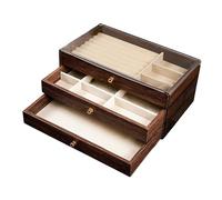 Perfeclan Boîte à Bijoux de Rangement pour Commode, Grande capacité, Plateau en Bois Polyvalent pour Montres, pendentifs, Boucles d'oreilles et Bracelets, Style C