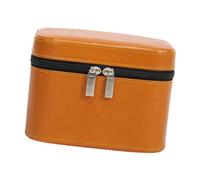 Perfeclan Boîte à Bijoux pour Bracelets, Organiseur avec Fentes, en Cuir PU et Velours, étui de Rangement pour présentoirs, Montres et Maison, Orange 16x12x11cm