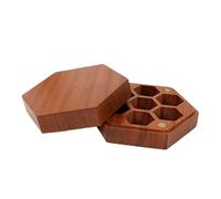 perfeclan Boîte à dés en bois avec couvercle, compacte et pratique, rustique, étui à dés hexagonaux pour polyédriques.