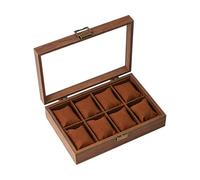 Perfeclan Boîte à Montres en Bois, présentoir et Rangement pour Montres avec Coussinet Souple, élégante et multifonctionnelle, résistante à la poussière, avec, 8 Emplacements