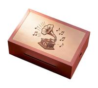 perfeclan Boîte à musique en bois à monter soi-même, décoration unique et élégante pour la maison, 30 notes, à manivelle, pour femmes et hommes, cadeau idéal, Rose Kaki