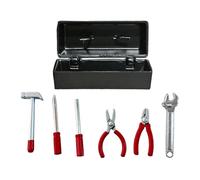 perfeclan Boîte à Outils de Réparation pour Maison de Poupée, Mini-collections D'outils de Bricolage Simulés, Étui Noir
