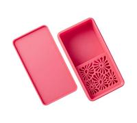 Perfeclan Boîte à pâte à tartiner en fécule de maïs, Outil antiadhésif pour pâte polymère, Accessoires légers, récipient à Poudre de fécule de maïs pour la, Rouge