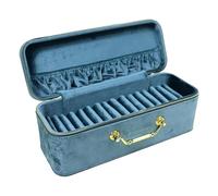 Perfeclan Boîte de Rangement pour Bijoux avec Couvercle, présentoir à Bijoux, boîte à Bracelets pour Femmes et Filles, Vente de Bureau, Bleu