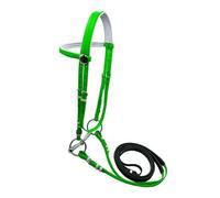 Perfeclan Bride de Cheval avec rênes, Corde d'équitation, Mors en Acier Inoxydable, Licol, têtière pour Club de Dressage, entraînement à la Ferme, 135mm