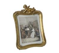 Perfeclan Cadre Photo orné de, Miroir, décoration Rustique de Luxe, présentoir de Table, Cadre Photo en résine Antique