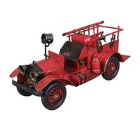 Perfeclan Camion de pompiers rouge métal Statue Figurine voiture pour artisanat décor maison nouvel