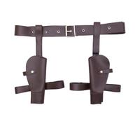 perfeclan Ceinture de cowboy western à double support pour cosplay, accessoire de jeu de rôle, longueur 112 cm, réglable et fonctionnel, Brun