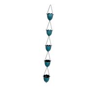 Perfeclan Chaîne de Pluie avec coupelles, Ornement métallique Suspendu, déviateur d'eau de Pluie pour terrasse, abri de Jardin, Avant-Toit, Drainage