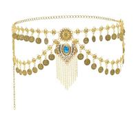Perfeclan Chaîne de Taille à pièces pour Danse du Ventre, Accessoire de Costume Exotique, décoration de Ventre Double Couche, Or