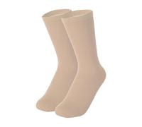 Perfeclan Chaussettes de patinage sur glace, chaussettes de patinage à roulettes en coton, chaussettes de patinage artistique, chaussettes hautes souples pour, beige