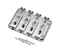 perfeclan Chevalet de basse électrique 90x60 mm en alliage de zinc, construction compacte et robuste, pontets réglables, action des cordes de 20 mm, chevalet, Argent