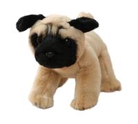 perfeclan Chien en peluche poupée chiot en peluche, câlin adorable réaliste simulation chien poupée, mariage fête des mères vacances de Noël, Carlin