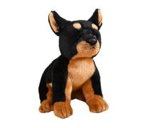 perfeclan Chien en peluche poupée chiot en peluche, câlin adorable réaliste simulation chien poupée, mariage fête des mères vacances de Noël, Doberman